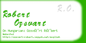 robert ozsvart business card